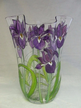 fluted iris,classic table vase