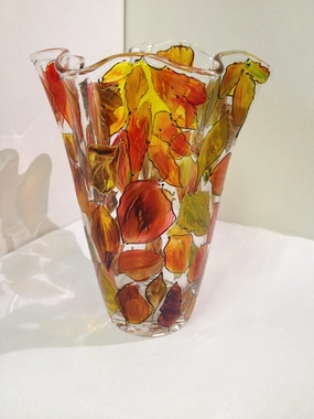 fluted leaf vase,classic table vase