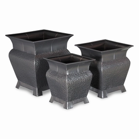 FM-1271-3BK - Angelo Black Metal Planters,flowerpot set decor