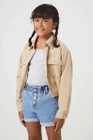 Forever 21 Mädchen Cord Langarmhemd (Kinder) Hellbraun Forever 21