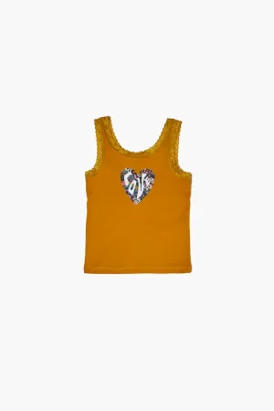Forever 21 Mädchen Liebe Herz Grafik Tanktop (Kinder) Gelb/Mehrfarbig Forever 21