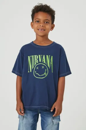Forever 21 Kids Nirvana Graphic T-Shirt (Mädchen   Jungen) Blau/Mehrfarbig Forever 21