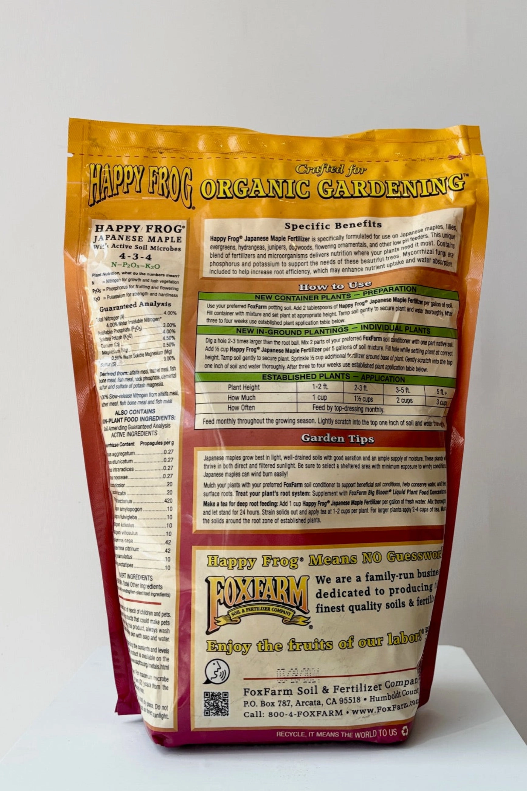 FoxFarm Happy Frog Japanese Maple 4-3-4 Fertilizer 4lb