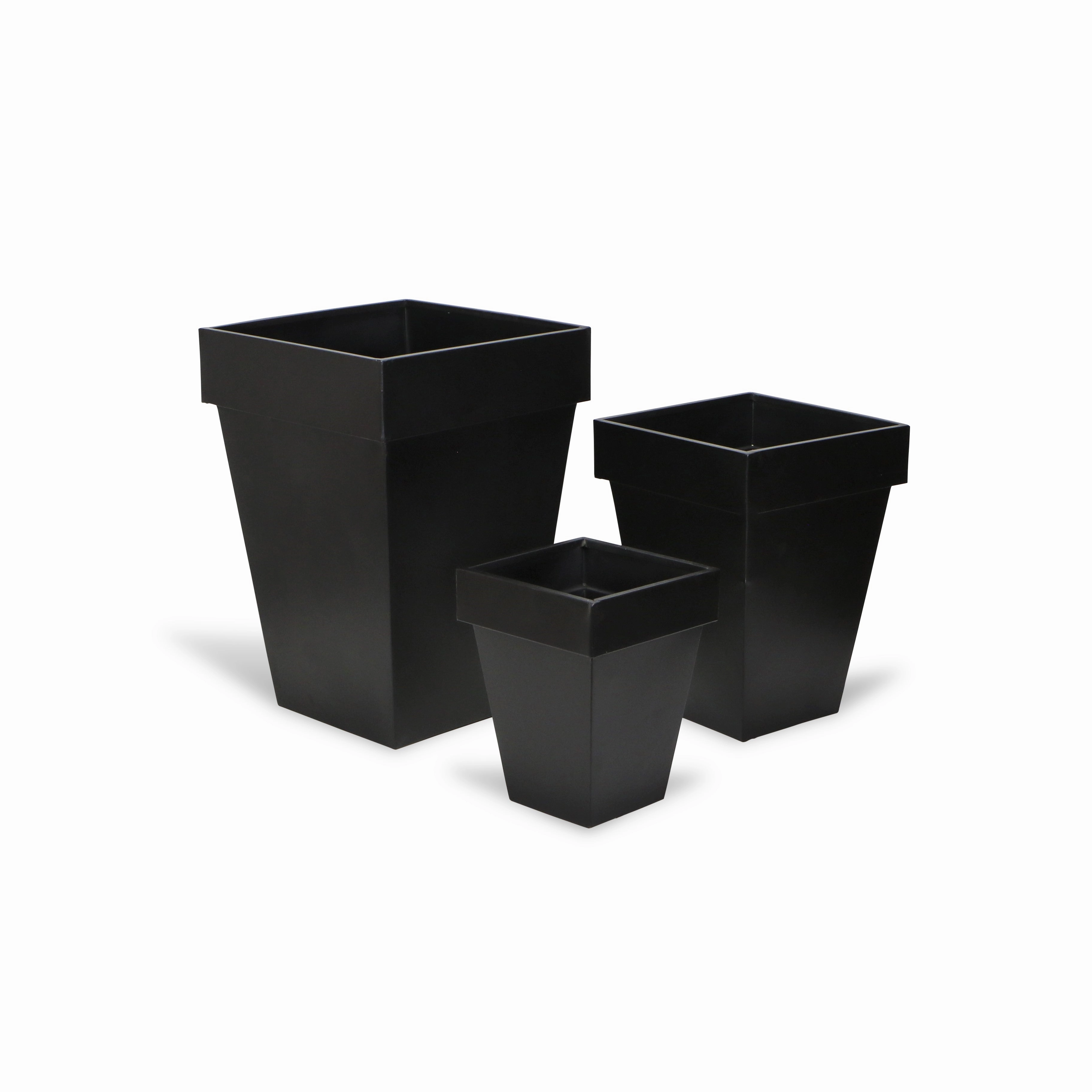 FP-3104-3BK - Giusto Black Planters,flowerpot set decor