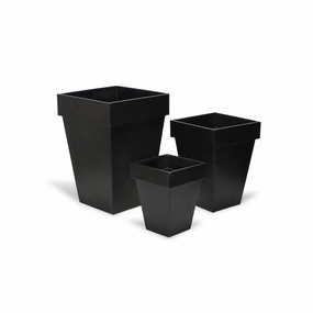 FP-3104-3BK - Giusto Black Planters,flowerpot set decor