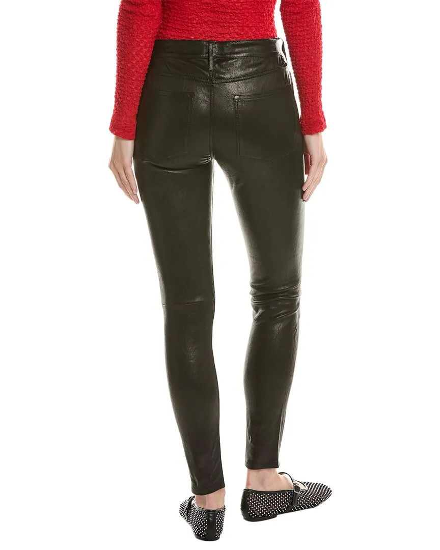 FRAME Denim Le Skinny De Jeanne Gewaschener Schwarzer Leder-Jeans