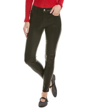 FRAME Denim Le Skinny De Jeanne Gewaschener Schwarzer Leder-Jeans