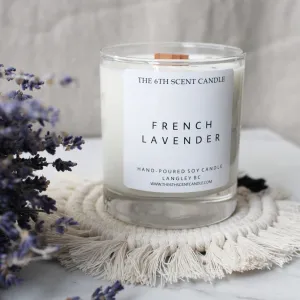 FRENCH LAVENDER SOY CANDLE,faux bloom stem 