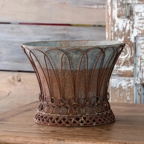 French Wire Planter,classic ceramic flowerpot