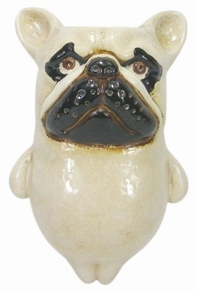 Frenchie Bulldog Hanging Planter White,terracotta plant pot
