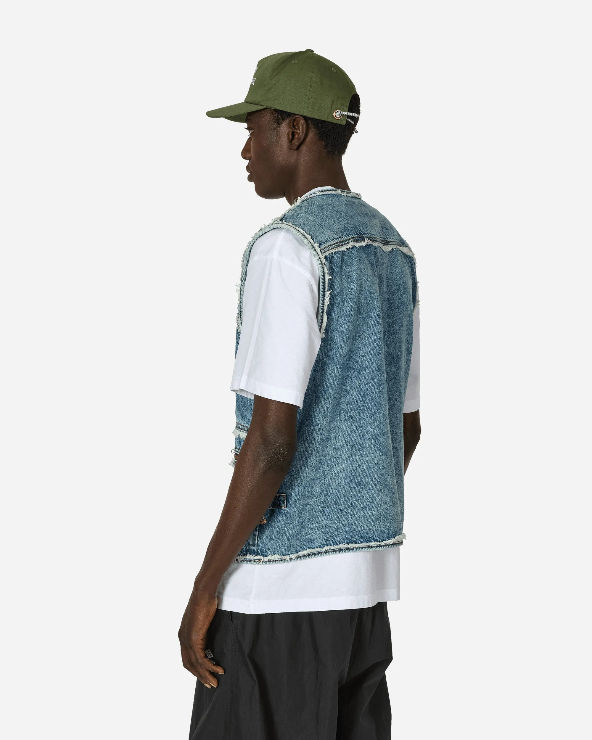 Französischer Nutz-Denim-Weste Blau