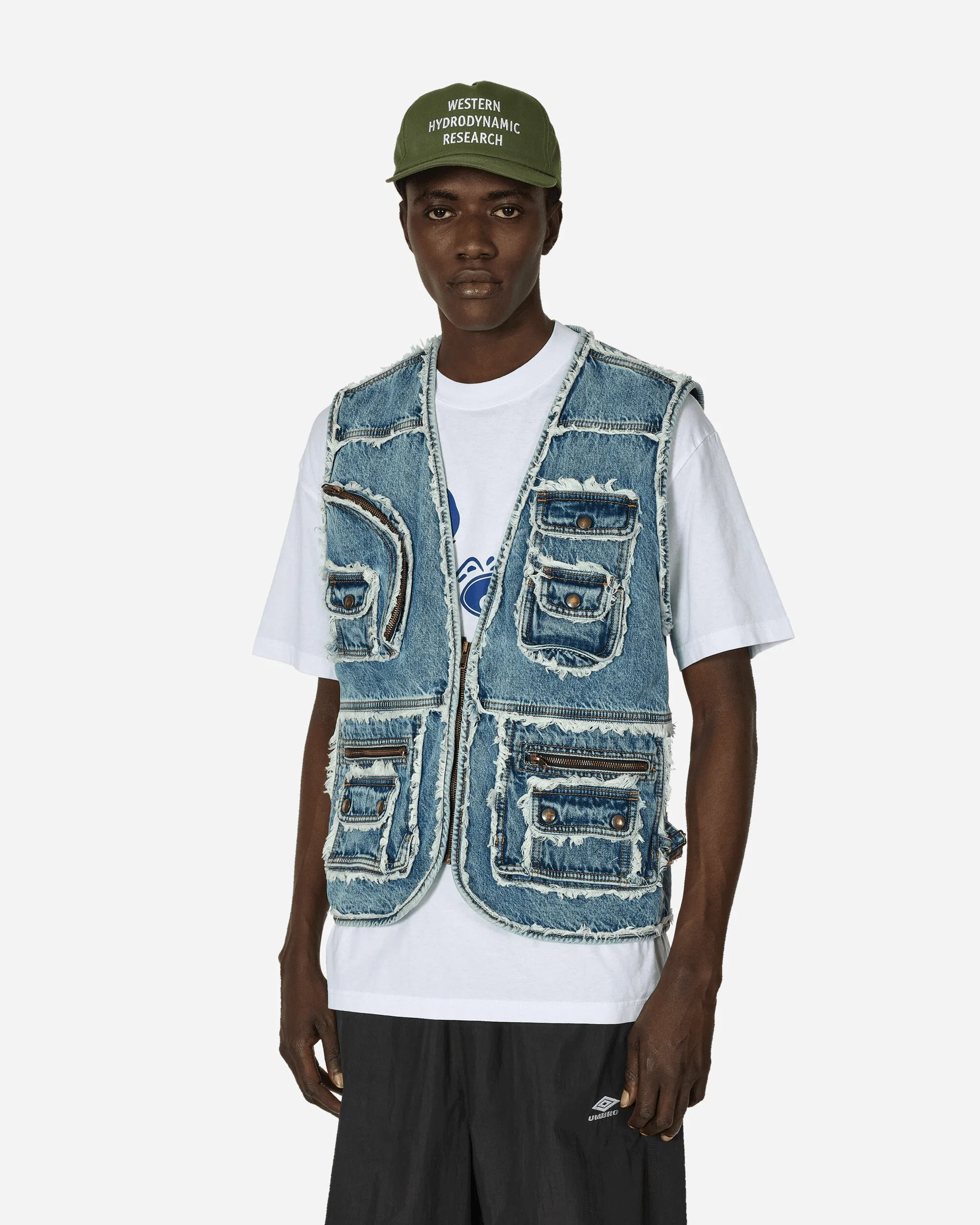 Französischer Nutz-Denim-Weste Blau