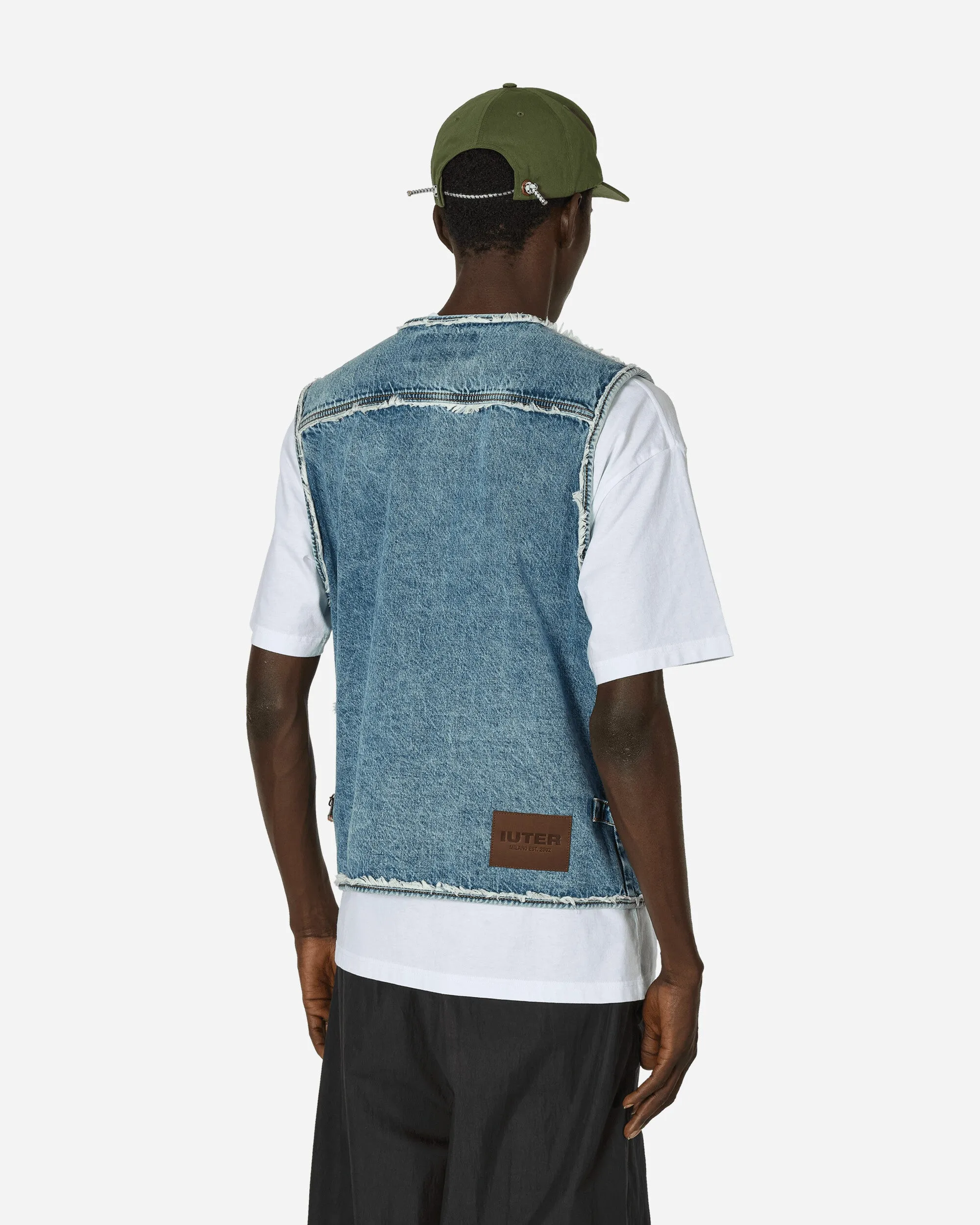 Französischer Nutz-Denim-Weste Blau
