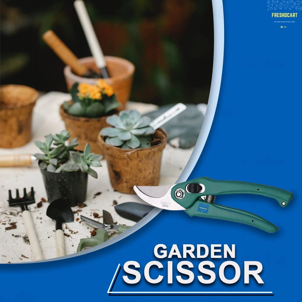Garden Plant Branch Scissors Flower Cutting Cutter Pruning Bypass Secateurs Trimmer Carbon Steel Blade with Lock Set of 1