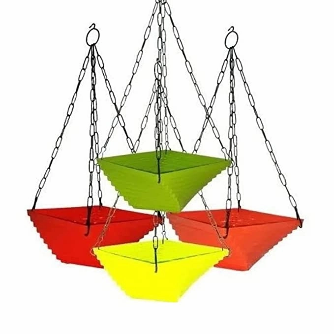 Garden Twisted Chain Hanging Planter (Set of 4),hanging suspension frame