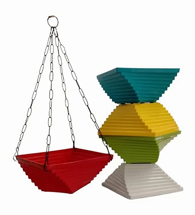 Garden Twisted Chain Hanging Planter (Set of 4)