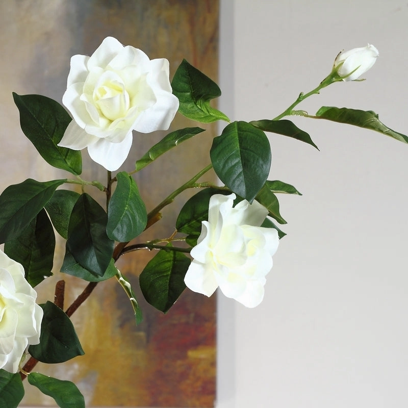 Gardenia Artificial Silk Flowers 87cm Stem GARDENIA004