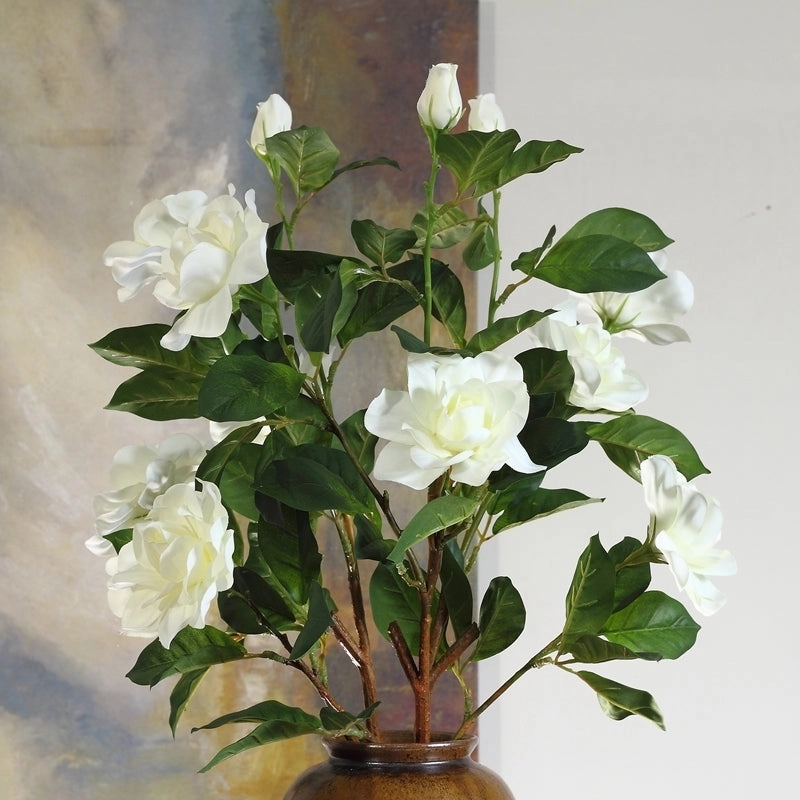 Gardenia Artificial Silk Flowers 87cm Stem GARDENIA004