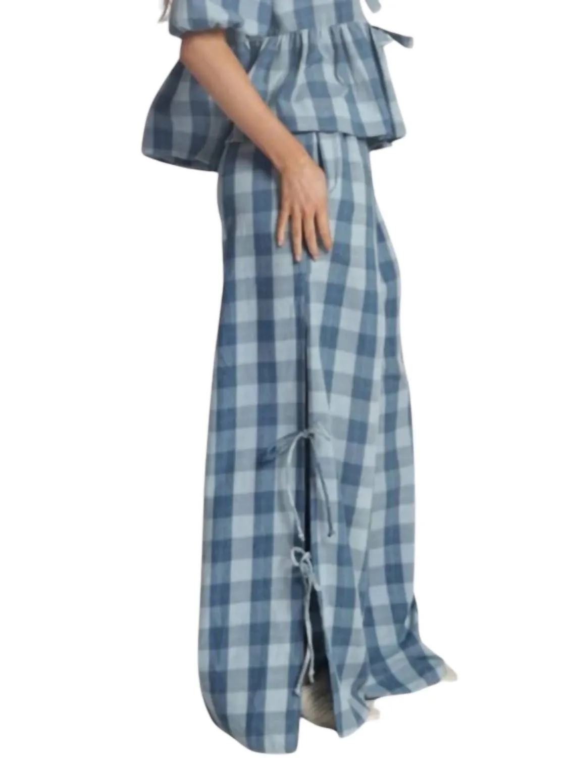 Blaue Gaze-Flügelhose