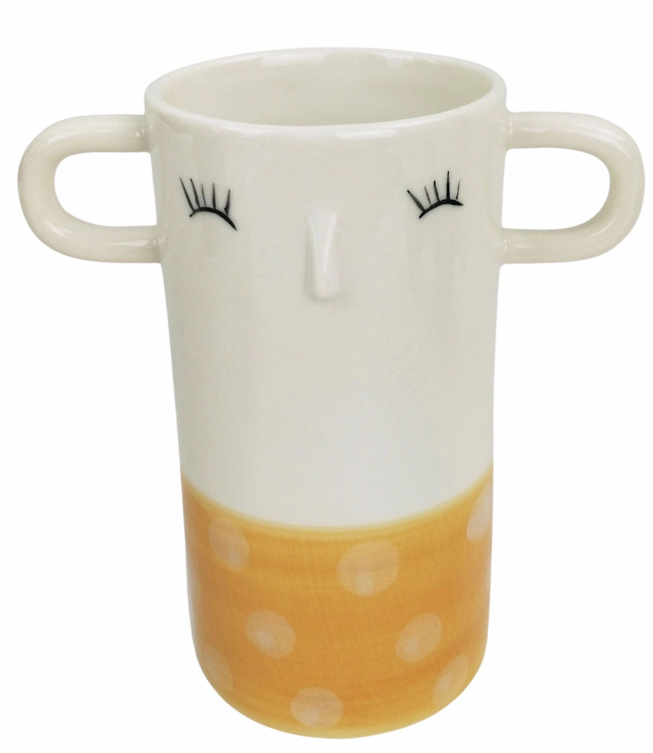 Gemma Face Planter Beige,terracotta plant pot