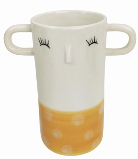 Gemma Face Planter Beige,terracotta plant pot