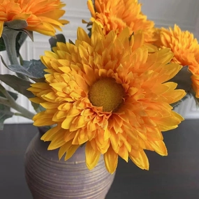 Gerbera Artificial Silk Flower Stem Orange GERBERA002,dried artificial flower