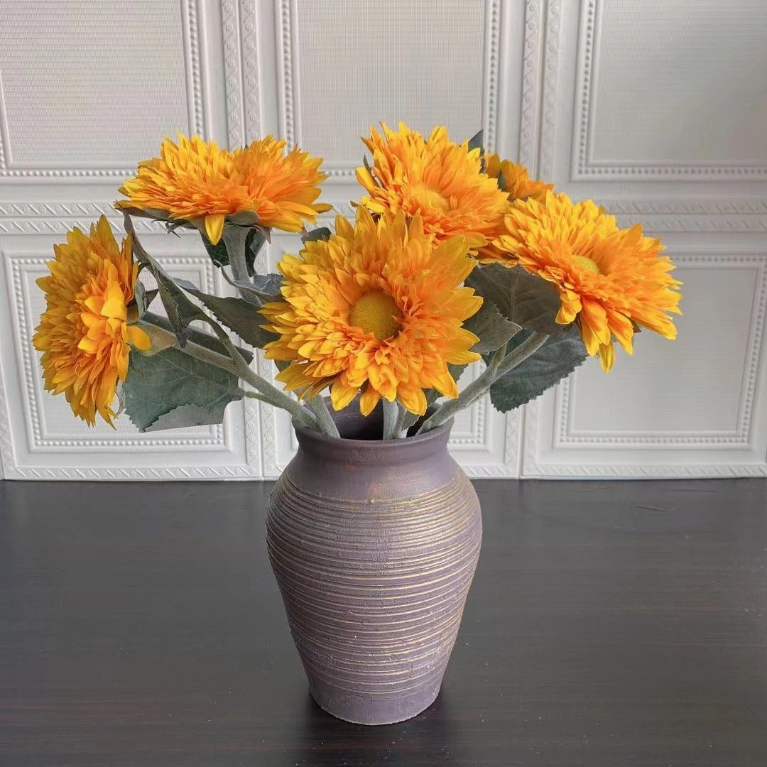 Gerbera Artificial Silk Flower Stem Orange GERBERA002