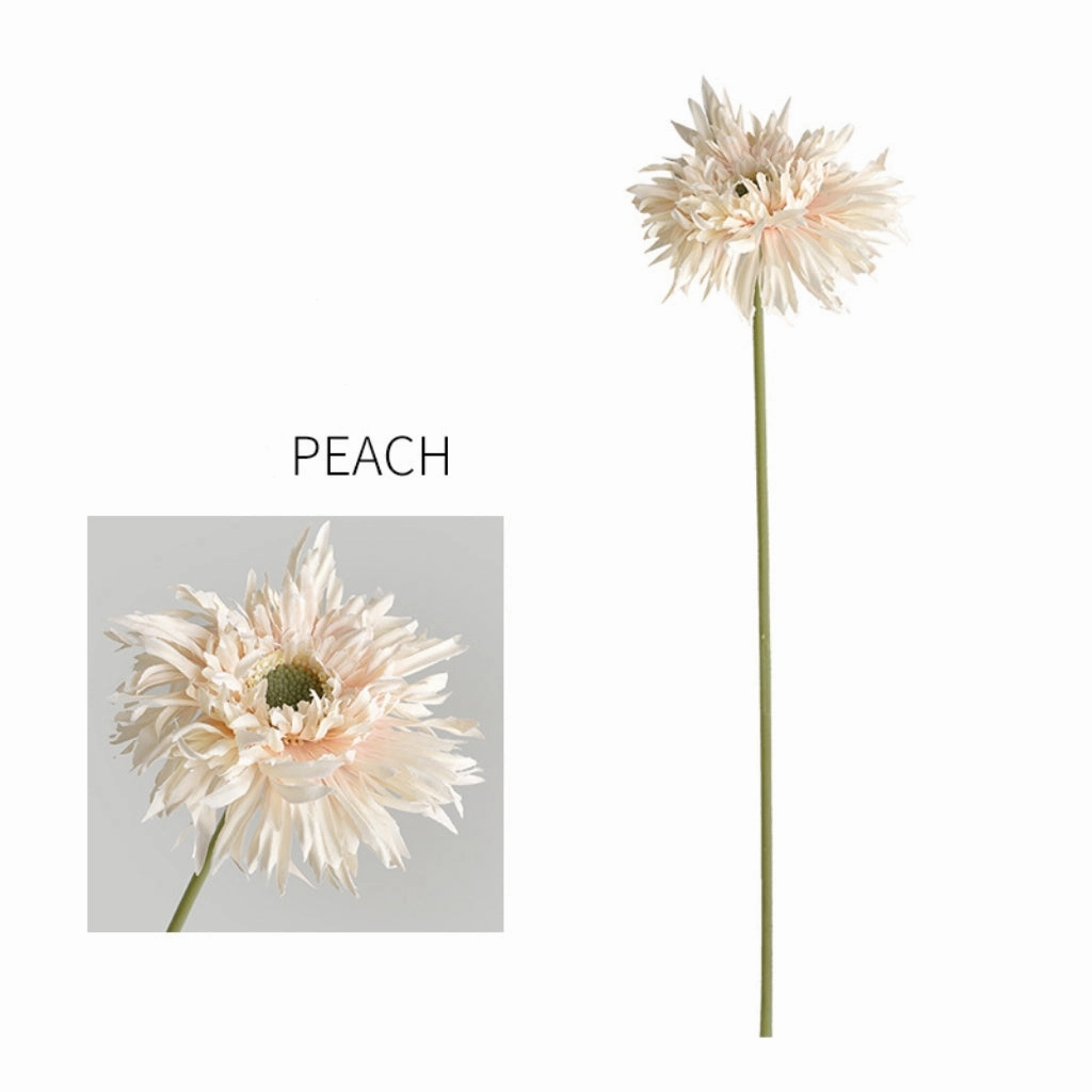 Gerbera Fluffy Petals Artificial Silk Flower Stem 5 Color Selections GERBERA007-0011