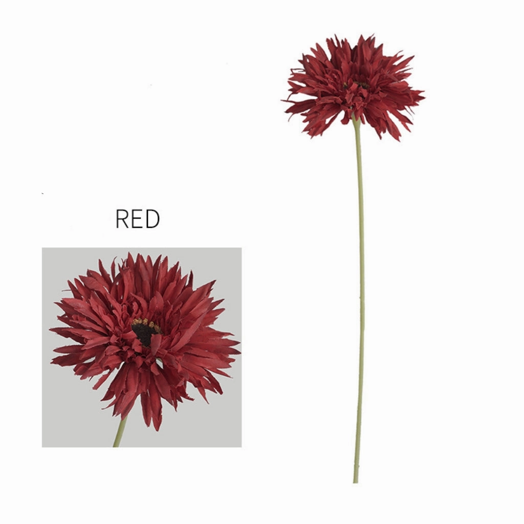Gerbera Fluffy Petals Artificial Silk Flower Stem 5 Color Selections GERBERA007-0011