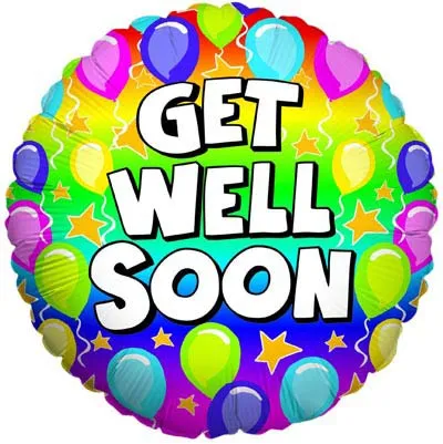 Get Well Soon Helium Balloon,realistic flower bouquet 