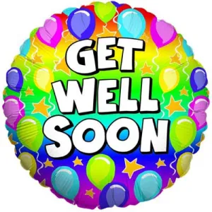 Get Well Soon Helium Balloon,realistic flower bouquet 
