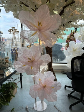 Giant rose on stand set of 3 tulle new arrival realistic flower bouquet  