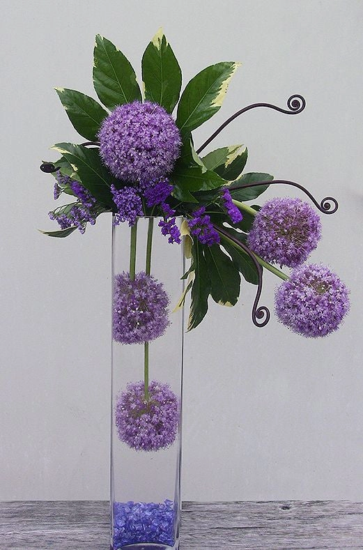Glass Square Vase 16"Hx4"x4"
