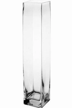 Glass Square Vase 24"x4"x4"