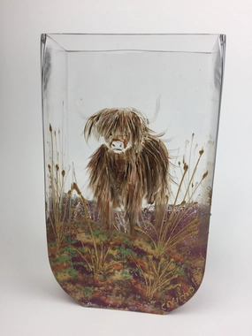 glass tank - highland cattle,classic table vase