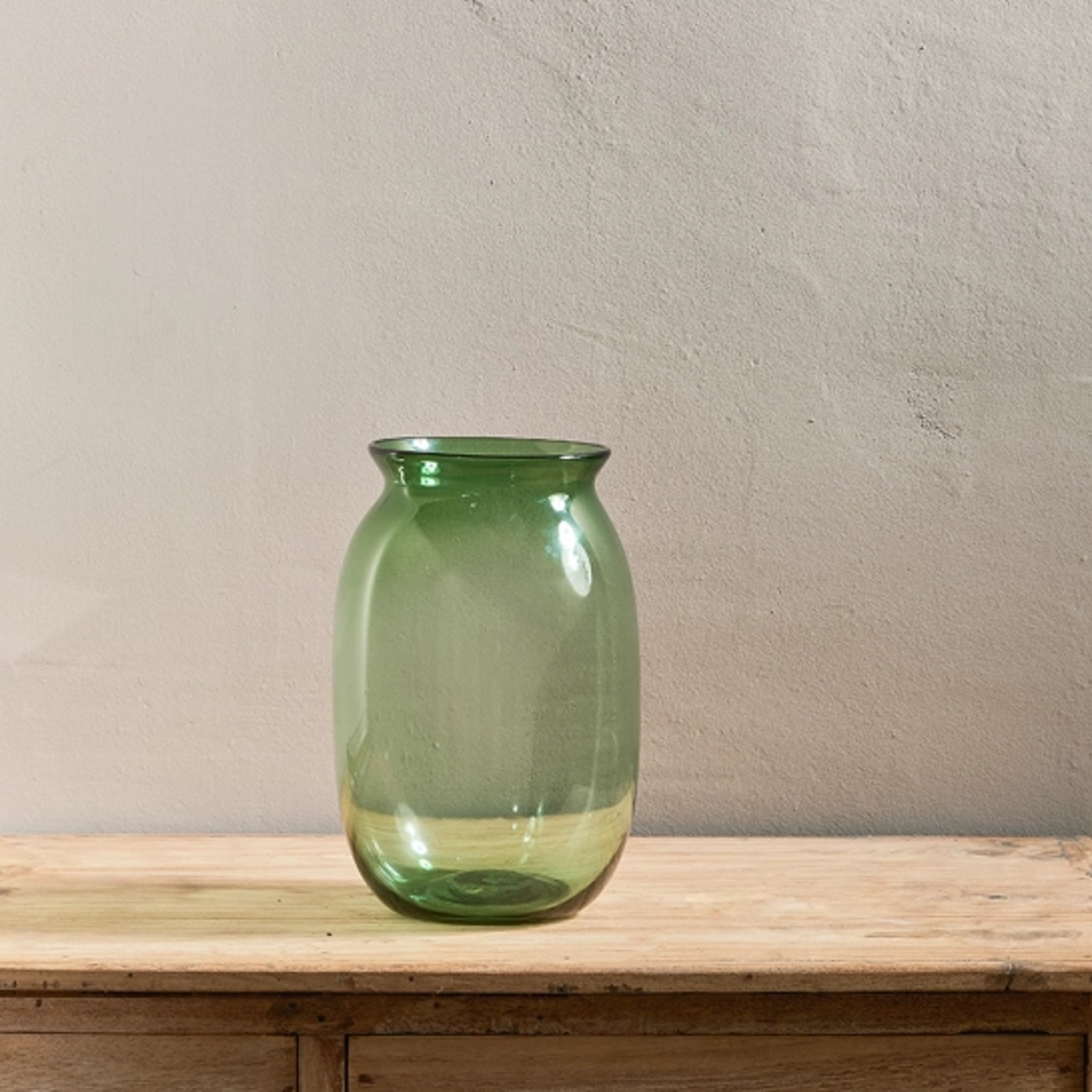 Glass Vase - Green 27cm