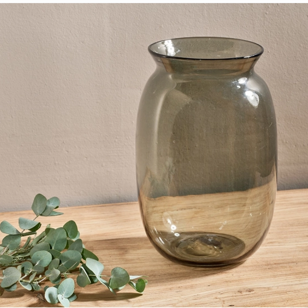 Glass Vase - Smoke 27cm,hand-painted ceramic vase