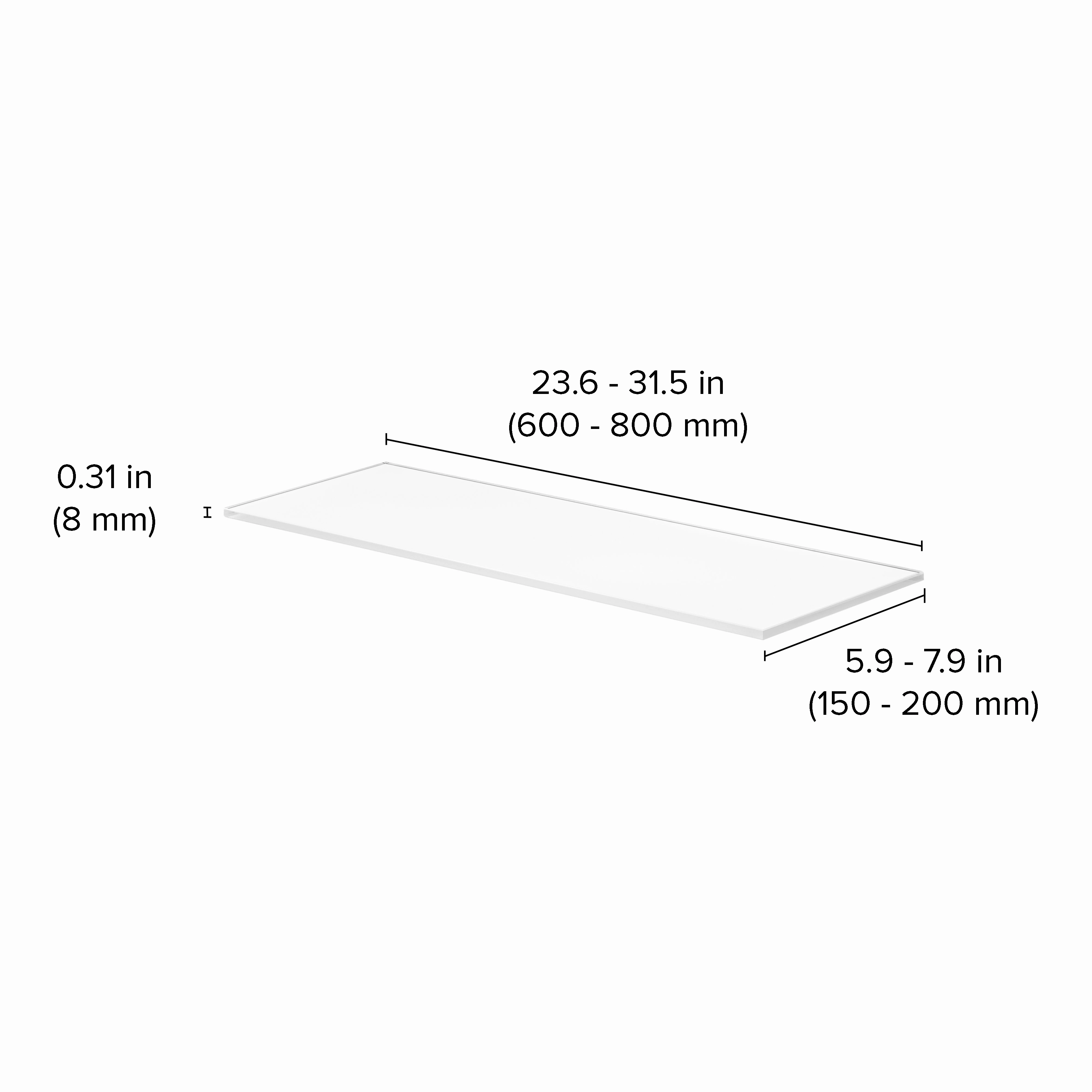 GLASSLINE Square Shelf Board