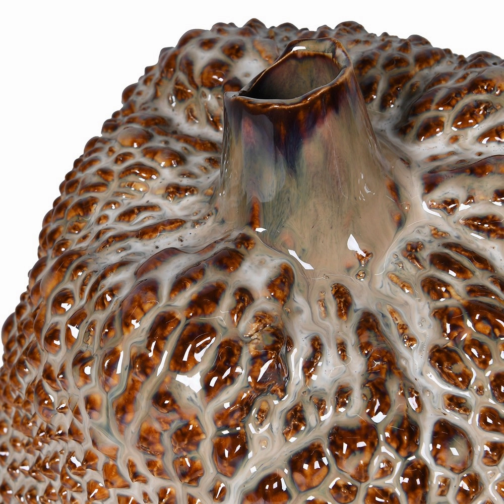 Glazed Textured Durian Vase 23cm