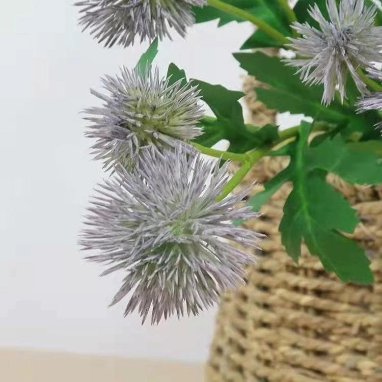 Globe Thistle Artificial Silk Flower Stem Purple GLOBETHISTLE001
