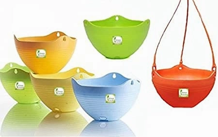 Glorya Multicolour Hanging Planter (Set of 5),hanging suspension frame