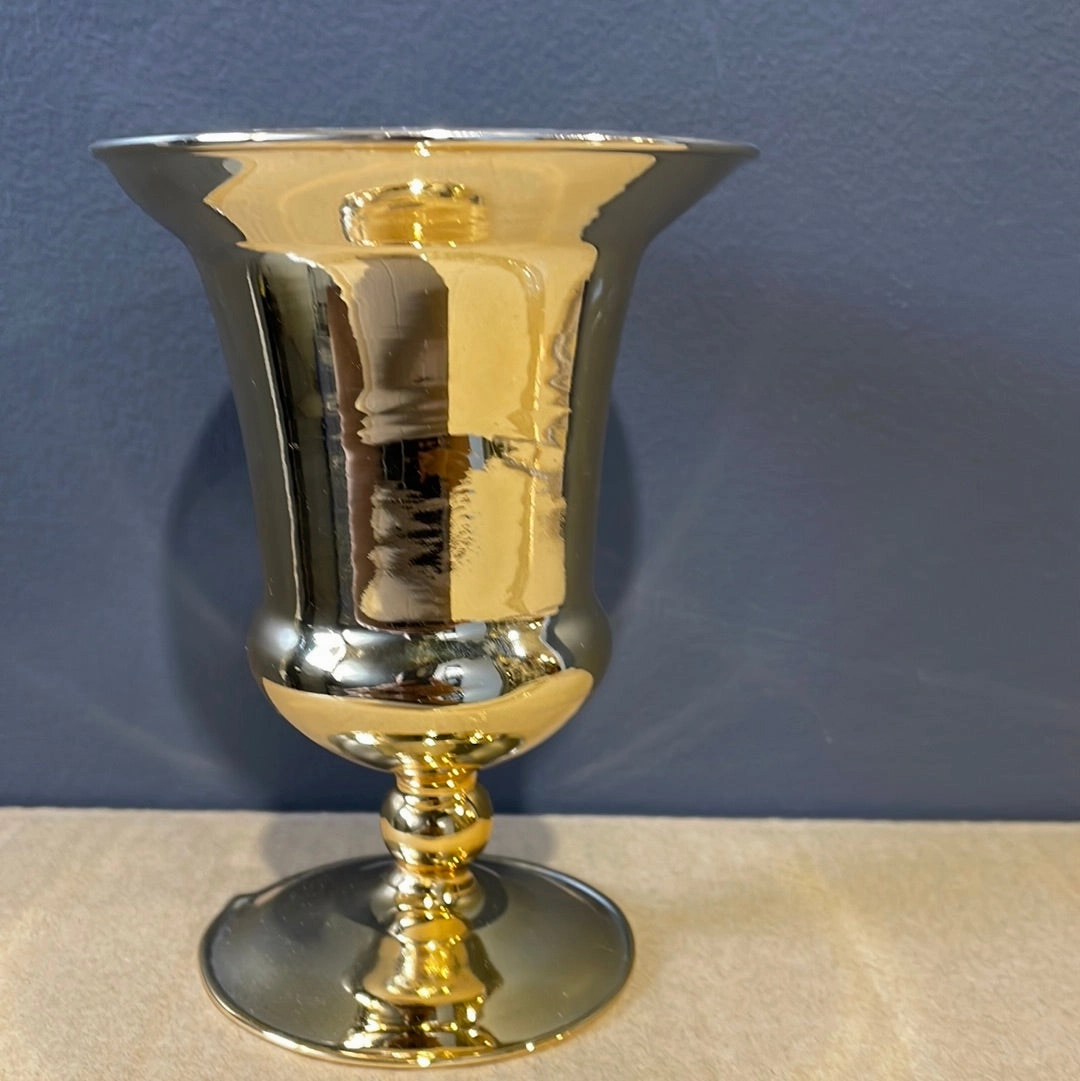 Gold 5 lamp work Small bud Glass Vase urn shape,aesthetic flower vase
