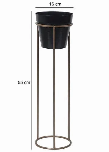 Gold & Black Pot Shape Planter Stand (Set of 2)