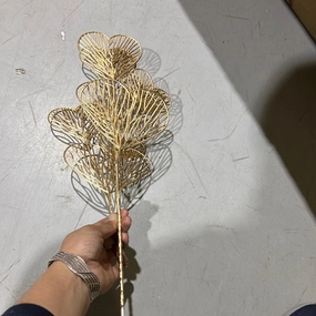 Gold Real touch single stem heart greenery realistic flower bouquet  
