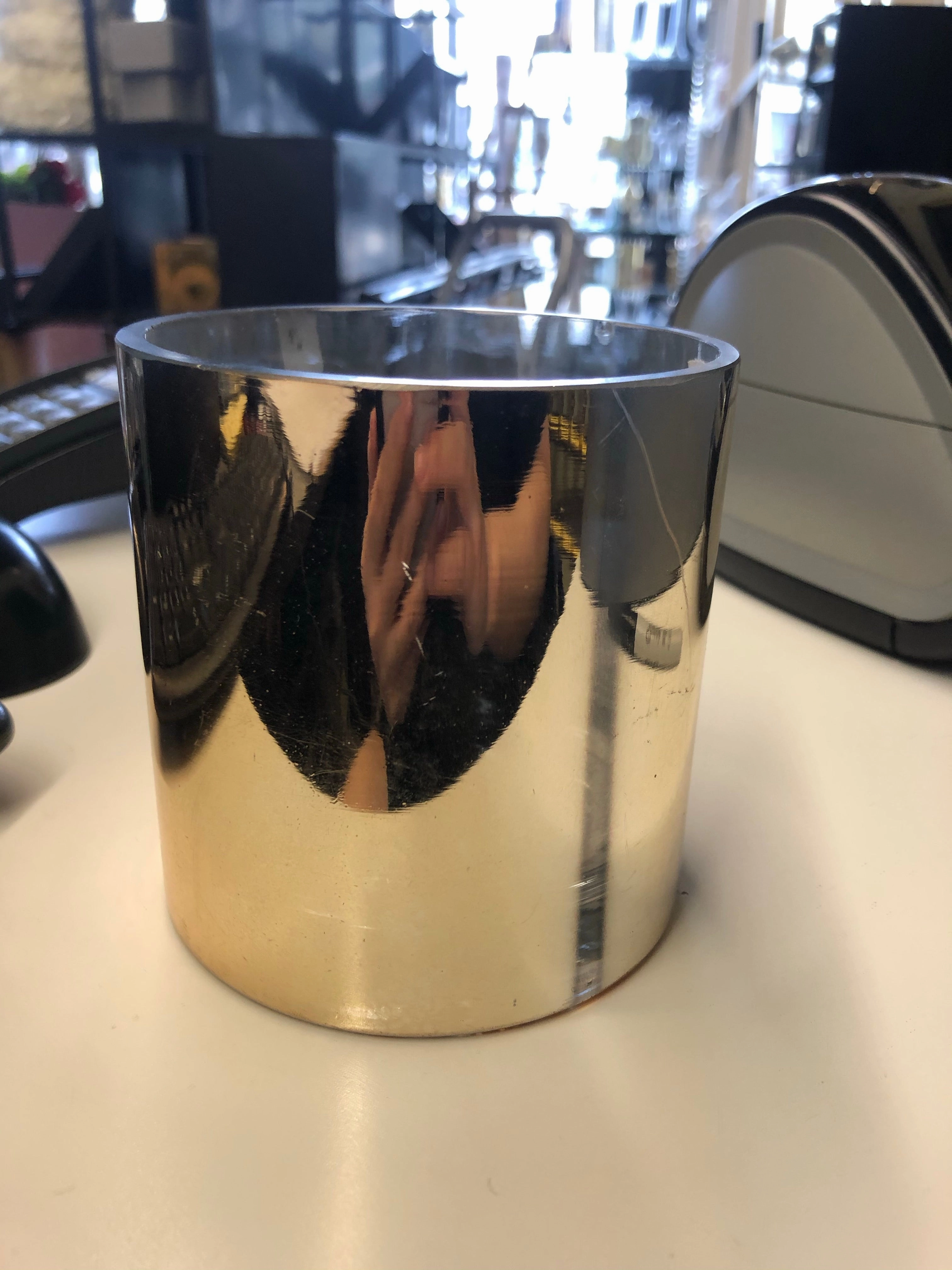 Gold Wedding Centrepiece (4") Cylinder Glass Vase hand made
