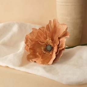 Grand pavot en papier beige,mother's day bouquet