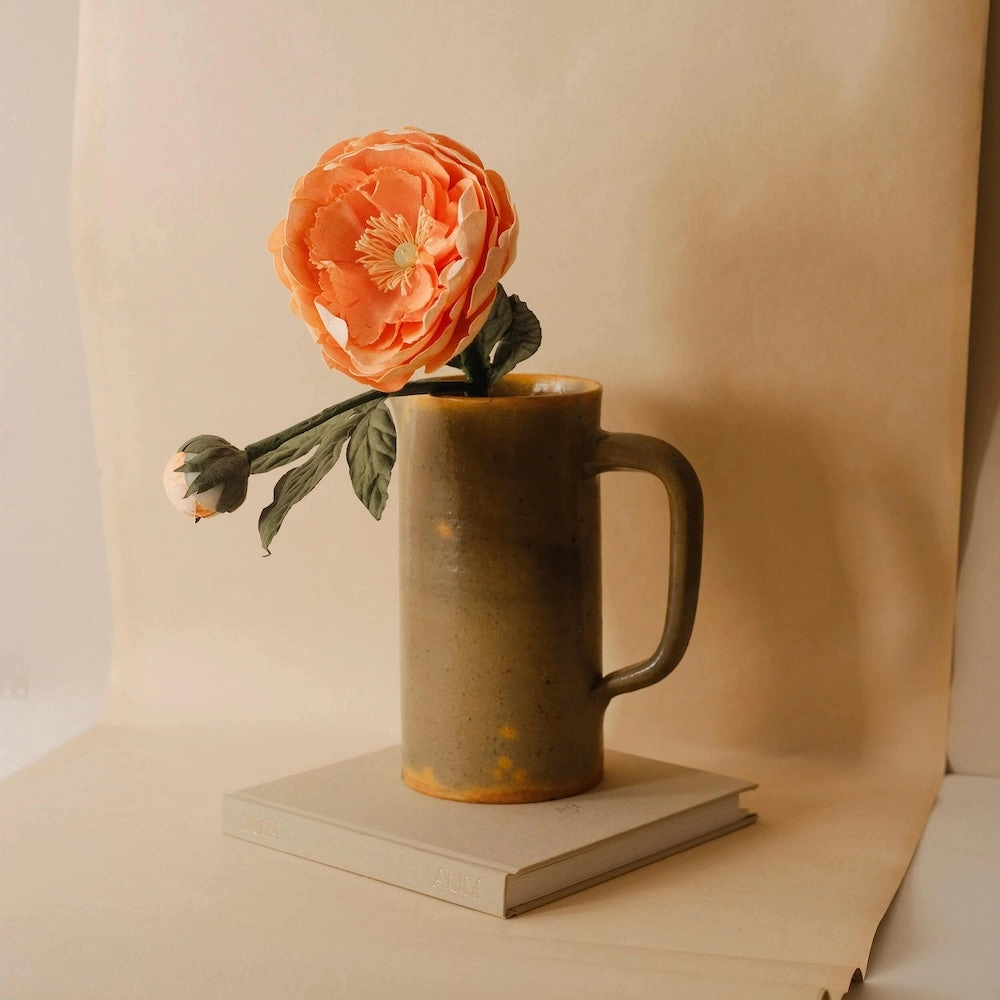Grande pivoine en papier pche