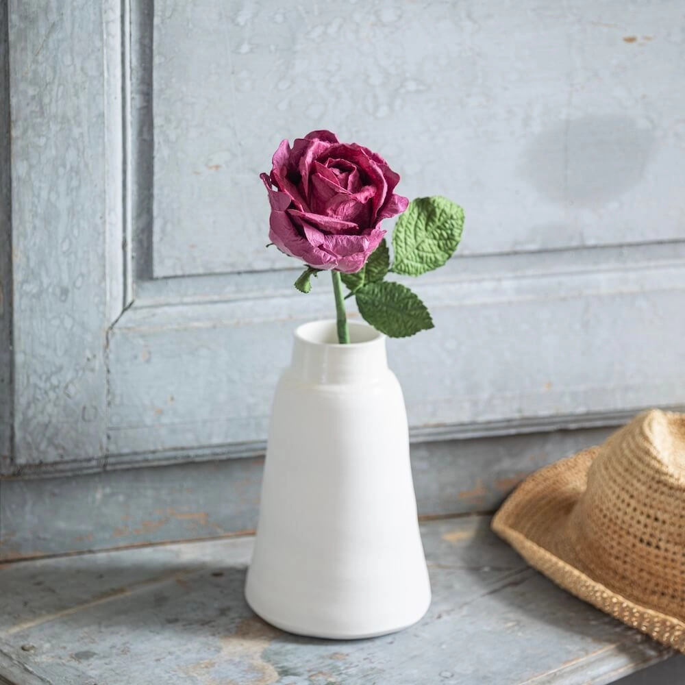 Grande Rose Lady en papier bordeaux