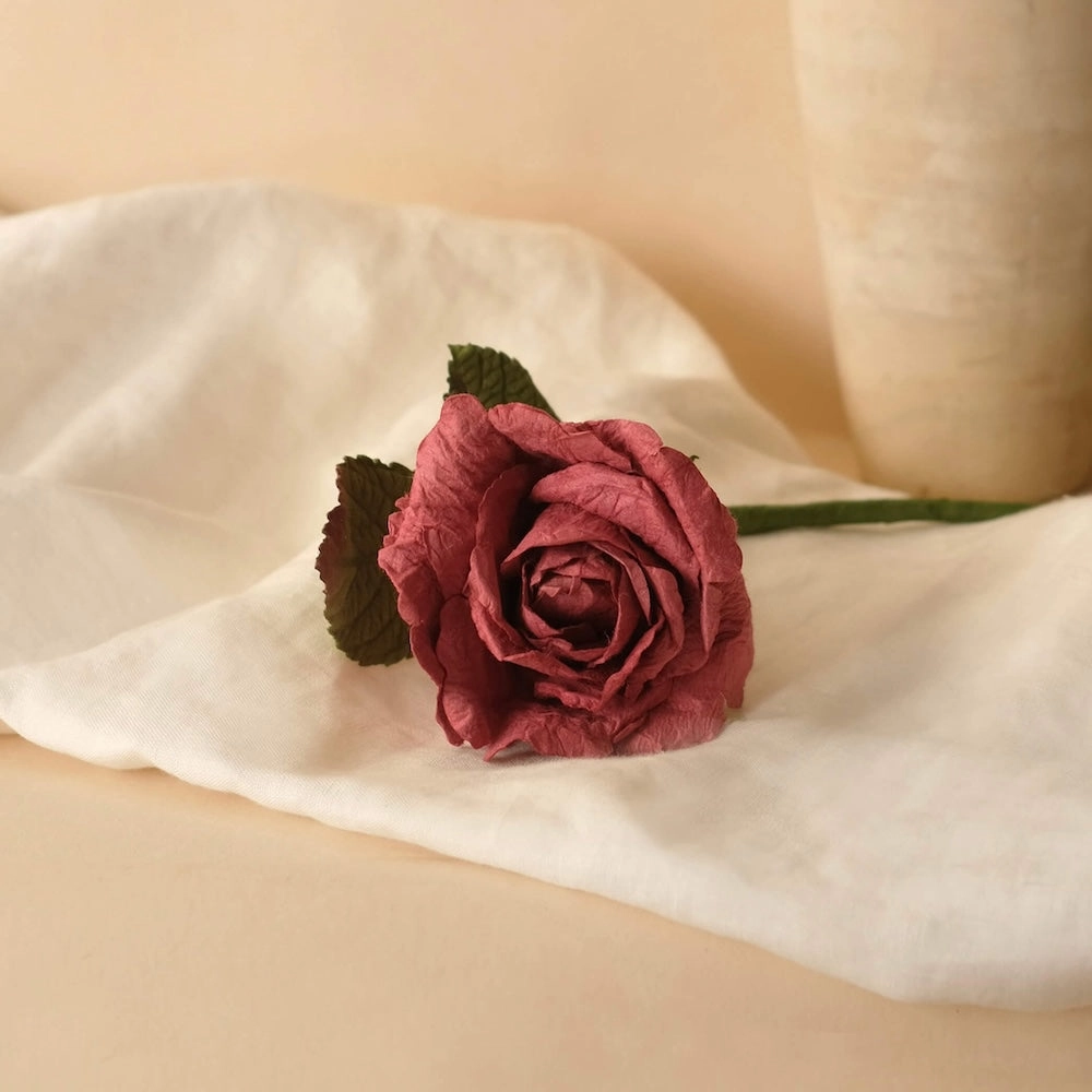 Grande Rose Lady en papier bordeaux,mother's day bouquet