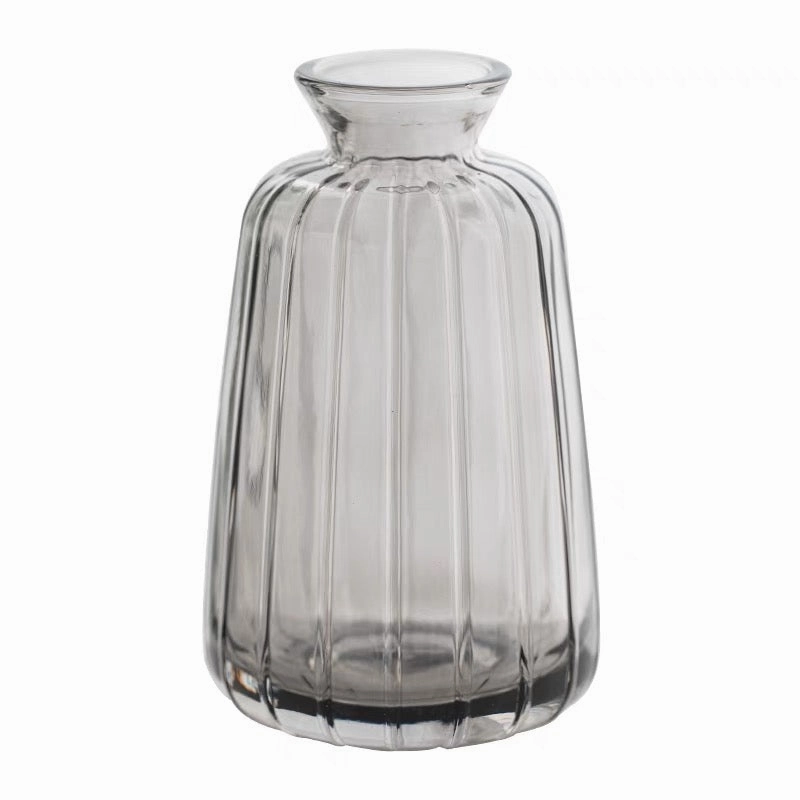 Gray grey Small Bud vase 4.3H/11cm  oval pumpkin
